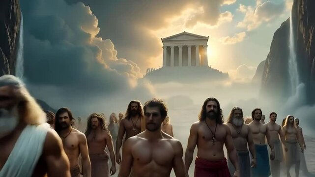 The Gods at Mount Olympus in Roman mythology.