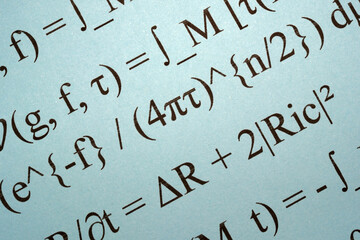Math on pastel blue paper
