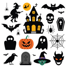 Halloween Clipart Collection of Spooky Icons and Symbols