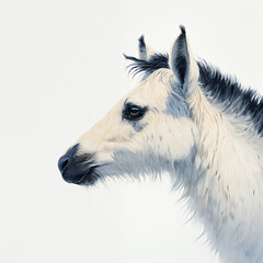 white horse portrait wild animal art poster