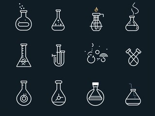 Lab Flasks Icons