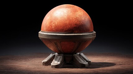 A large egg balanced on a stand representing stability and potential in the context of cross-galactic trading platforms