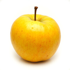 yellow apple on white background
