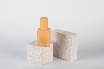 Cosmetic cream tube and skin care or sunscreen cosmetic with stylish propson white background. 