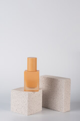 Cosmetic cream tube and skin care or sunscreen cosmetic with stylish propson white background. 