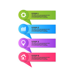 infographic steps in multi-colored frames with your information text
