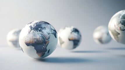 Collection of marble balls depicting concepts of decentralized world bank and collective financial cooperation