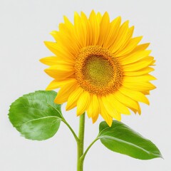 Fototapeta premium A beautiful sunflower close up on white background