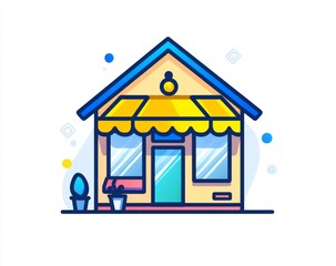 Cute little shop front illustration