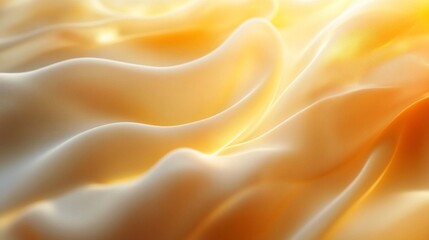 Fototapeta premium Golden Yellow Silk Fabric Drape with Soft Lighting