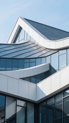 Modern Architectural Building with Curved Glass Facade