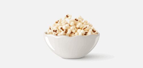 Delicious Buttery Popcorn in a White Bowl