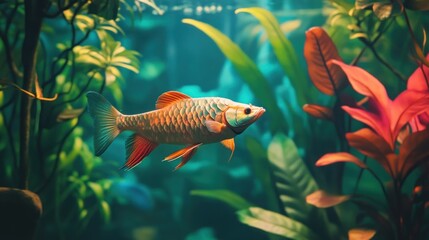 Fototapeta premium Vibrant fish in lush aquatic environment