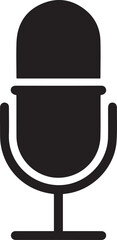 Microphone Silhouette Vector &ndash; Clean Black Singing Equipment Art