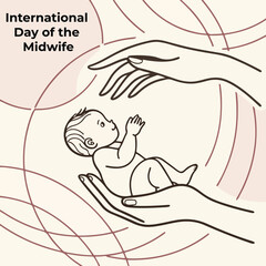 Obraz premium International Day of the Midwife 2025 Graphic – Midwifery Awareness Design, Newborn and Mother Vector, Medical Staff Appreciation Art, May 5 Celebration Poster, Healthcare Workers Tribute, Women’s Hea