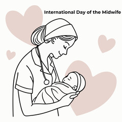 Midwife Day Event – 2025 Celebration Graphic, Mother and Baby Vector, Healthcare Hero Poster, Women’s Wellness Promotion, Maternity Support Illustration, Midwifery Awareness Campaign, 