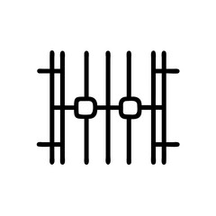 Prison bars icon in minimalistic style with black lines  