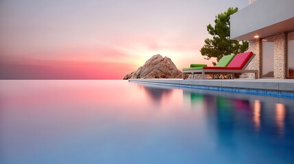 Infinity pool at sunset