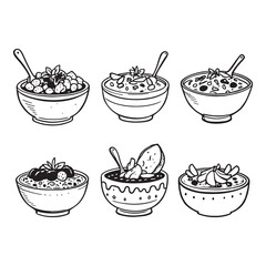 Line art of gumbo cooking in traditional pot