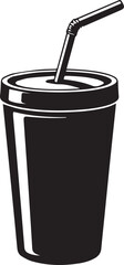 Reusable Cup Silhouette Black Vector – Minimal Eco Drinkware Illustration