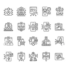 Retail  black line icon for digital and print projects.