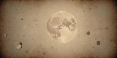 Aged paper texture, celestial bodies, moon phases, scattered stars, vintage cosmos ,  cosmos,  texture