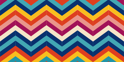 Modern chevron stripe background with bold alternating colors, Seamless zigzag pattern.