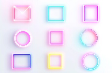 Neon geometric shapes