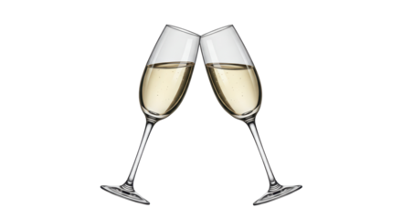 Isolated Champagne Glasses Clinking