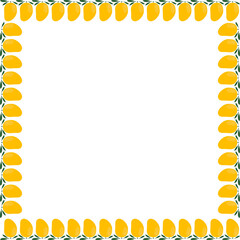 Mango frame. Hello autumn, thanksgiving decoration. Frame with empty space for your text