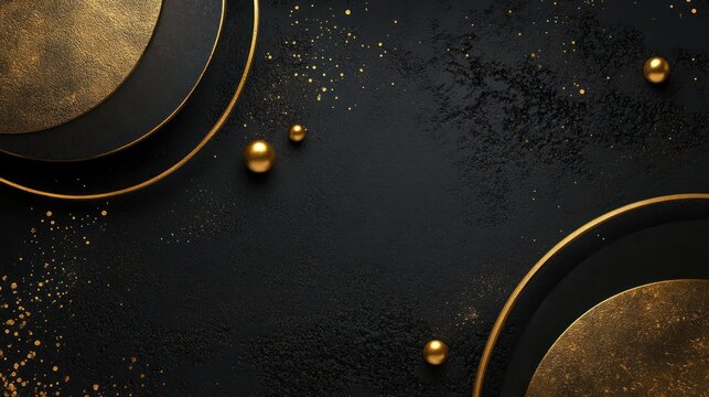 Luxurious dark background featuring golden accents and subtle textures