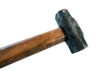 old hammer isolated on white