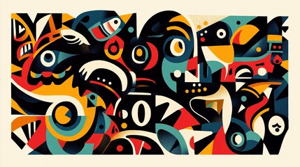 Abstracted Aviary A Colorful Bird Collage