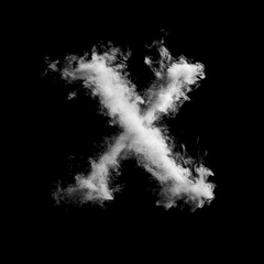Curling Smoke Letter X Overlay - Elegant Smoke Text Effect for Mystical Designs. Perfect for Dark, Gothic and Fantasy Projects.