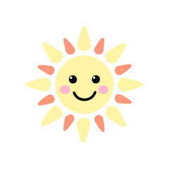 Hand Drawn Sun Doodle Vector Illustration – Minimal Line Art