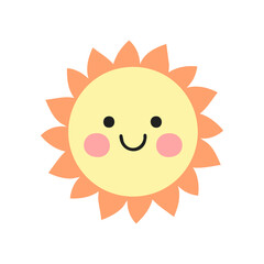 Fototapeta premium Hand Drawn Sun Doodle Vector Illustration – Minimal Line Art
