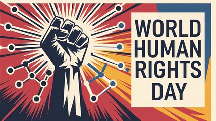 Fototapeta premium World Human Rights Day Public Protest and Solidarity Gathering