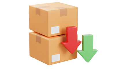 Isolated Delivery Boxes with Arrows