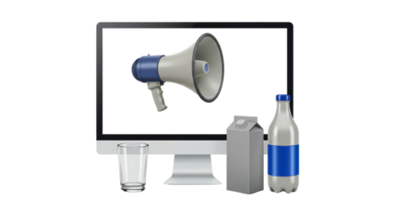 Isolated Computer Display with Various Items