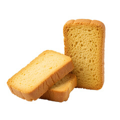 Cake rusks isolated on transparent background, cut out