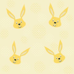 set of easter rabbits, cartoon fabric for babies