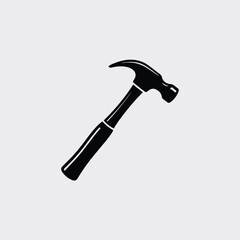 Simple Black Hammer Icon Graphic Design Element