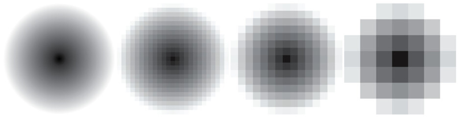 set of vector grayscale pixelated backgrounds