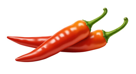 Isolated Two Red Chili Peppers
