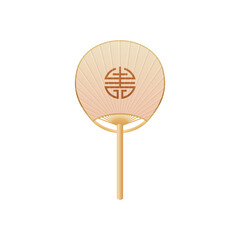 Vector illustration of bamboo round fan with lettering meaning durability.