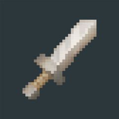 Fototapeta premium iron sword in pixel art style with isolated background