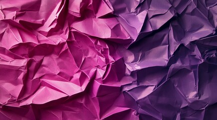Naklejka premium Textured crumpled paper in vibrant shades of pink and purple