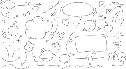 Cute hand drawn doodle vector set, love, Natural , star, cloud, weather, rainbow, flower, bubble, heart and creative design vector collection.