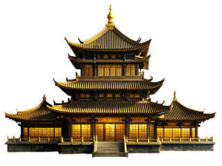 Golden Chinese Pagoda Image