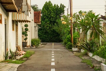 Peaceful evening scene in a charming old town.